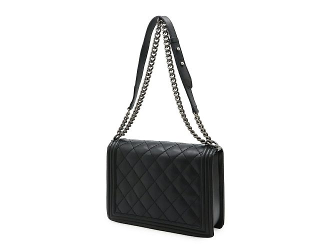 Chanel Boy Chanel 30 Grande Borsa a Spalla Matelassé Nero - vista 3