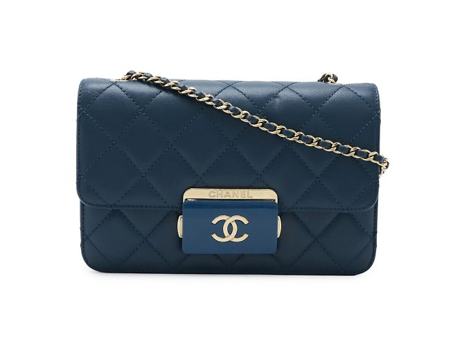 Borsa a Spalla Chanel Matelassé Beauty Rock Blu - vista 2