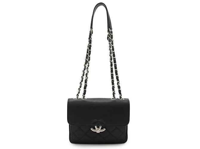 Bolsa de ombro de corrente dupla Half Coco Mark da Chanel Preto - vista 2