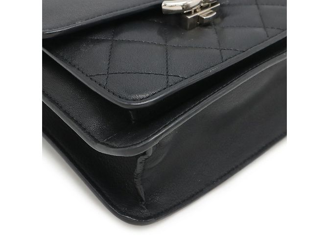 Bolsa de ombro de corrente dupla Half Coco Mark da Chanel Preto - vista 4
