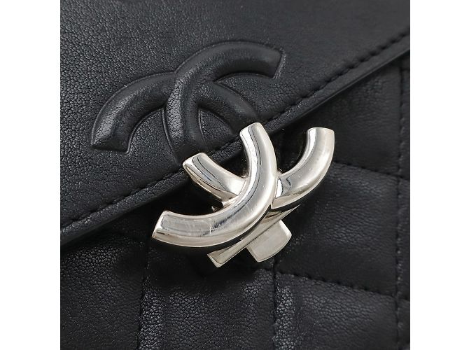 Bolsa de ombro de corrente dupla Half Coco Mark da Chanel Preto - vista 5