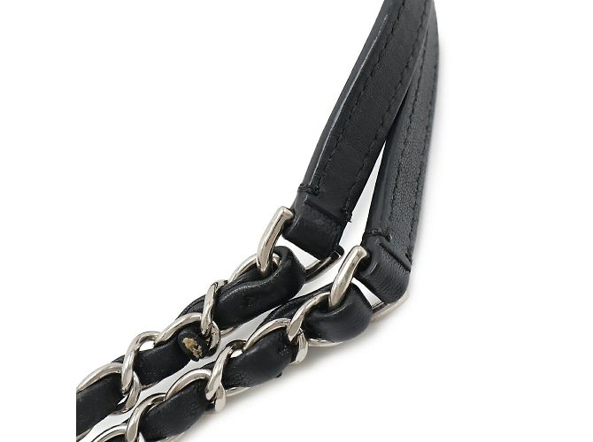 Bolsa de ombro de corrente dupla Half Coco Mark da Chanel Preto - vista 6