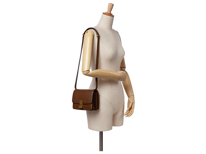 Classic Box Céline Celine Brown Petit Cuir de Veau Boîte Classique - vue 13