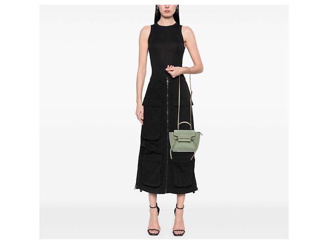 Céline Belt bag in pelle di vitello grana nano Celine Green Verde - vista 12