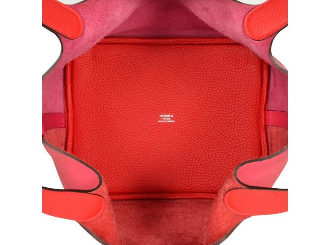 Hermès Hermes Picotin Lock Cazac Deux Handtasche Rot - Ansicht 5