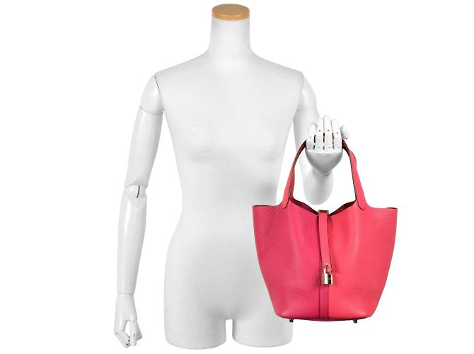 Hermès Hermes Picotin Lock Cazac Deux Handtasche Rot - Ansicht 7