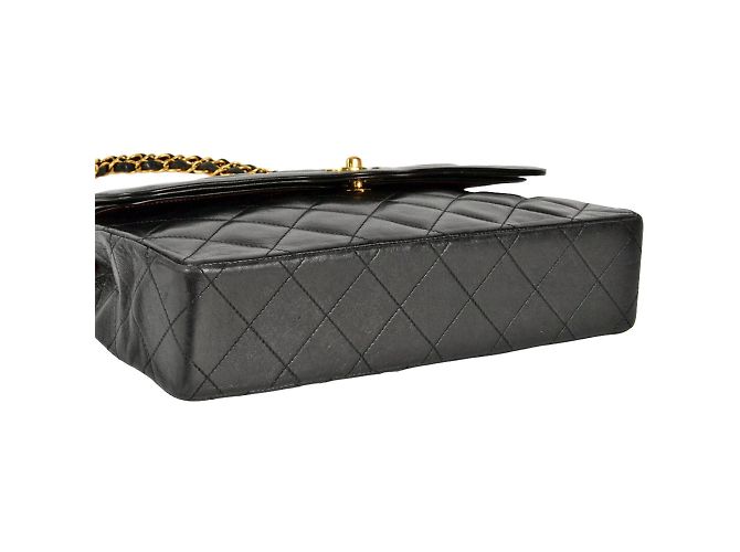 Borsa a spalla con catena Chanel Matelassé Double Flap Nero - vista 4