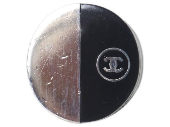 Bicolor Bandring Chanel Coco Mark Schwarz Silber - Ansicht 2