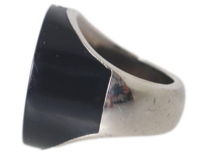Bicolor Bandring Chanel Coco Mark Schwarz Silber - Ansicht 3