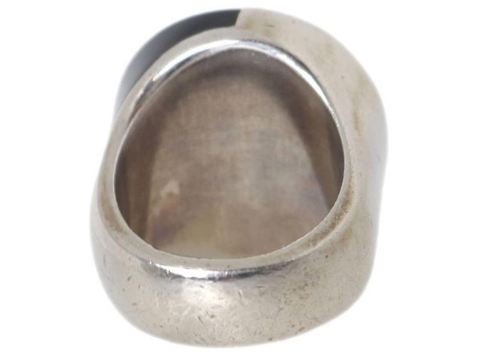 Bicolor Bandring Chanel Coco Mark Schwarz Silber - Ansicht 4