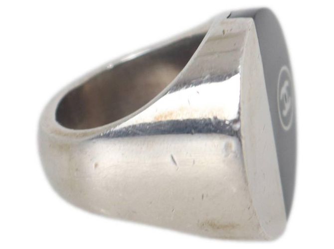 Bicolor Bandring Chanel Coco Mark Schwarz Silber - Ansicht 5