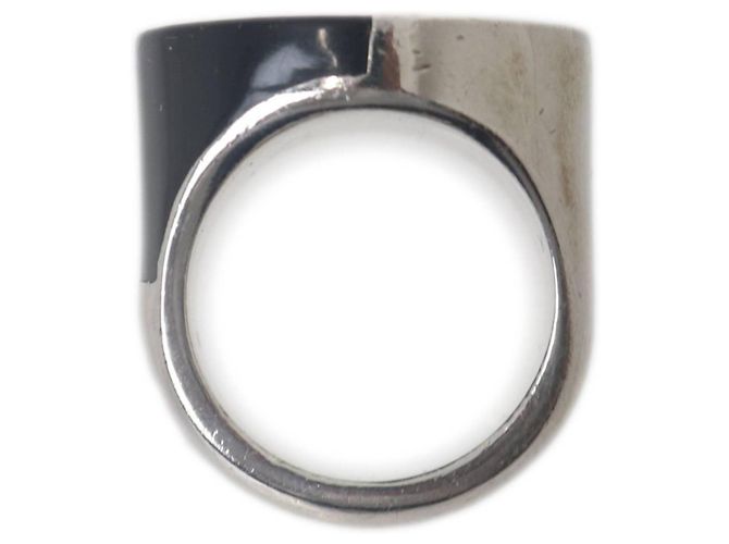 Bicolor Bandring Chanel Coco Mark Schwarz Silber - Ansicht 6