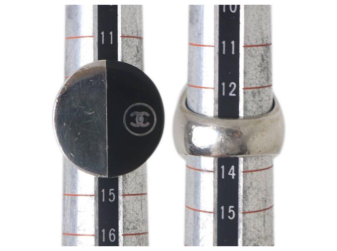 Bicolor Bandring Chanel Coco Mark Schwarz Silber - Ansicht 7