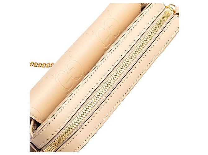 Bolso de hombro de cuero Gucci GG Super Mini Castaño Beige - vista 6