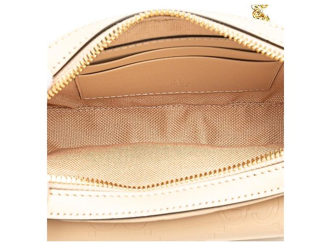 Bolso de hombro de cuero Gucci GG Super Mini Castaño Beige - vista 8