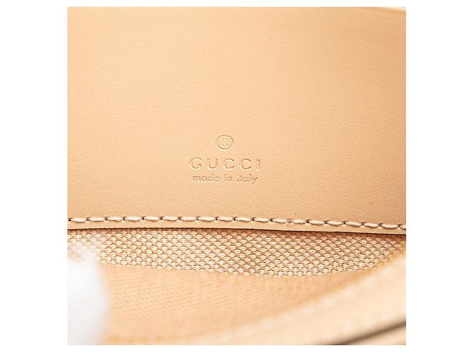 Bolso de hombro de cuero Gucci GG Super Mini Castaño Beige - vista 9