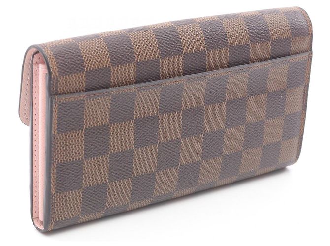 Portafoglio Lungo Sarah Damier Ébène di Louis Vuitton Marrone - vista 2