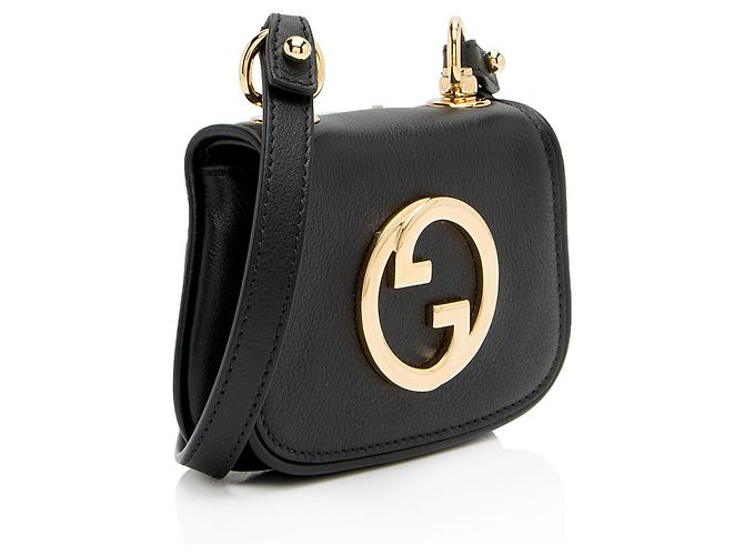 Portafoglio in pelle Blondie Gucci con tracolla Nero - vista 2