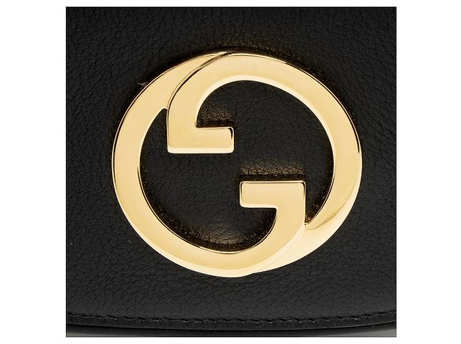 Portafoglio in pelle Blondie Gucci con tracolla Nero - vista 9