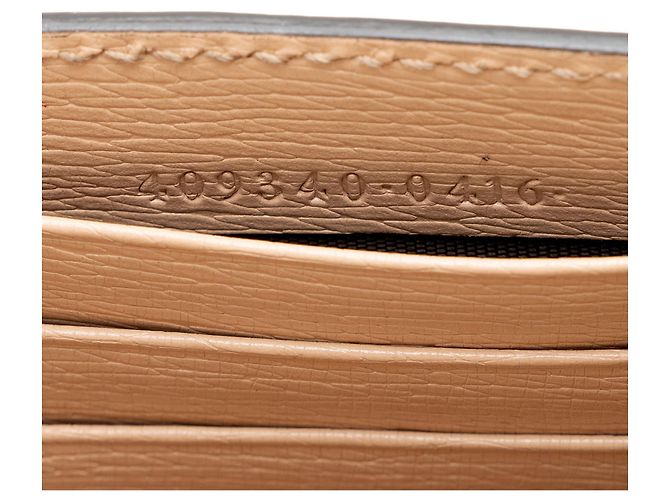 Cartera de cadena Interlocking G en piel de ternera granulada Gucci Castaño Beige - vista 6