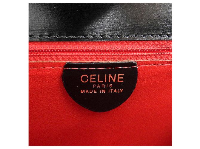 Céline Celine Leder Handtasche Schwarz Vintage - Ansicht 10