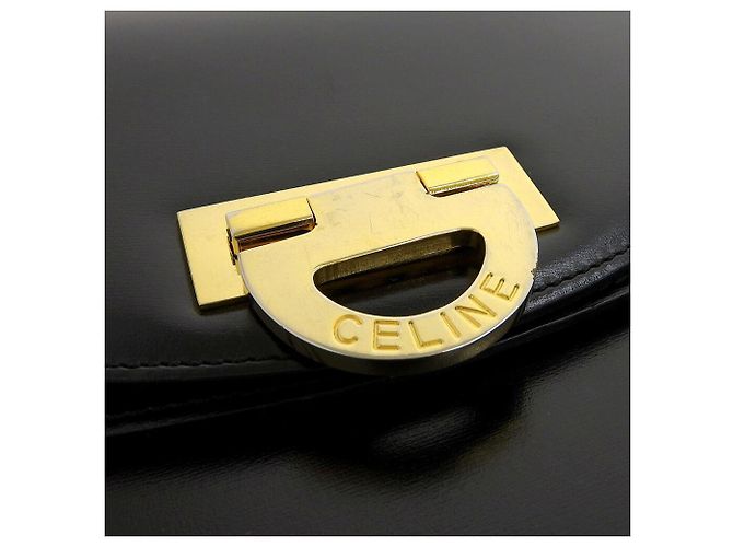 Céline Celine Leder Handtasche Schwarz Vintage - Ansicht 6