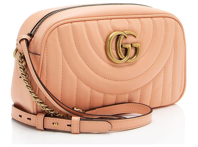 Borsa a spalla piccola Gucci Matelassé in pelle GG Marmont verticale con anello - vista 2