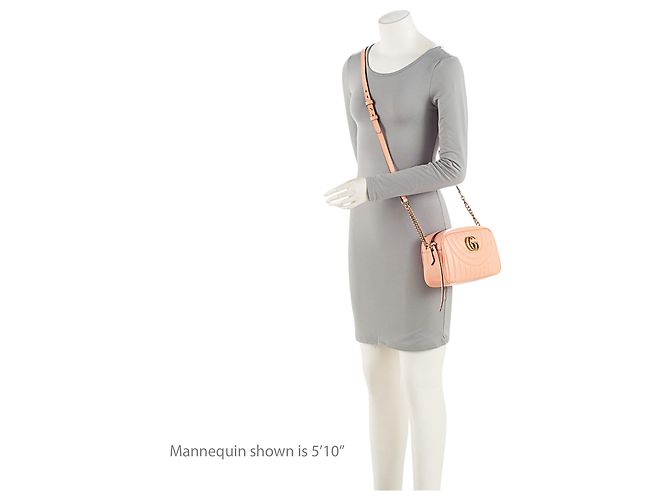 Borsa a spalla piccola Gucci Matelassé in pelle GG Marmont verticale con anello - vista 5