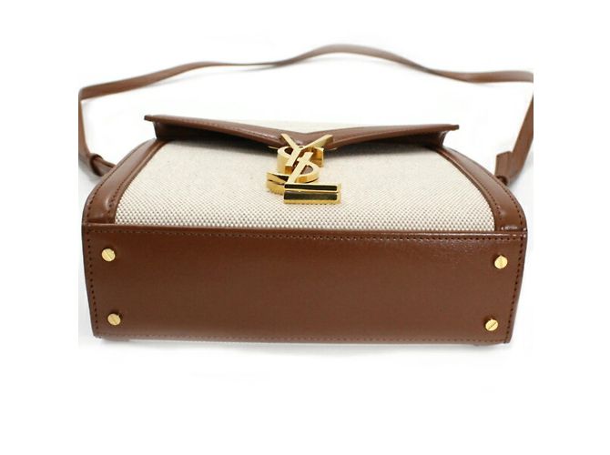 Borsa a Spalla Mini Cassandra YSL Saint Laurent Marrone - vista 12