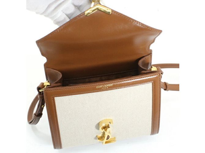 Borsa a Spalla Mini Cassandra YSL Saint Laurent Marrone - vista 13