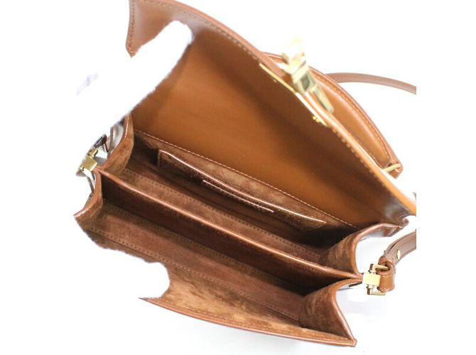Borsa a Spalla Mini Cassandra YSL Saint Laurent Marrone - vista 15