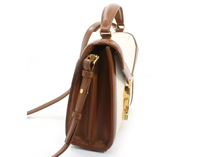 Borsa a Spalla Mini Cassandra YSL Saint Laurent Marrone - vista 4