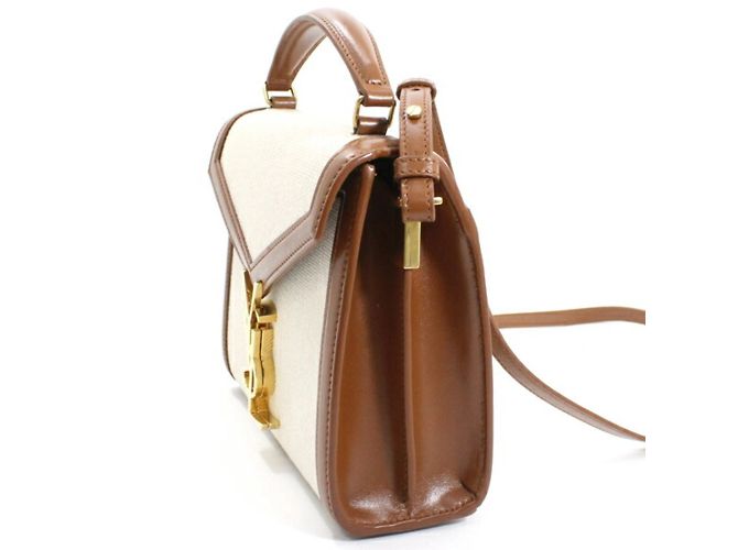 Borsa a Spalla Mini Cassandra YSL Saint Laurent Marrone - vista 5