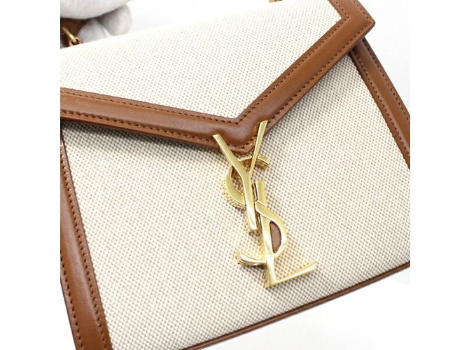 Borsa a Spalla Mini Cassandra YSL Saint Laurent Marrone - vista 6
