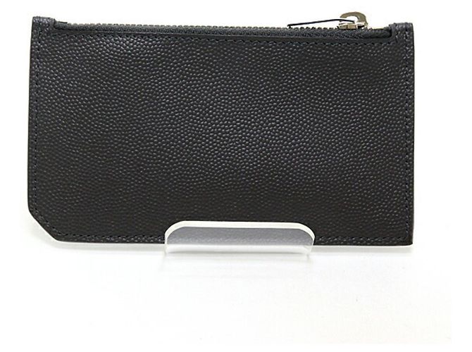 Saint Laurent Dark Gray Leather Zip Card Case Dark grey - view 3
