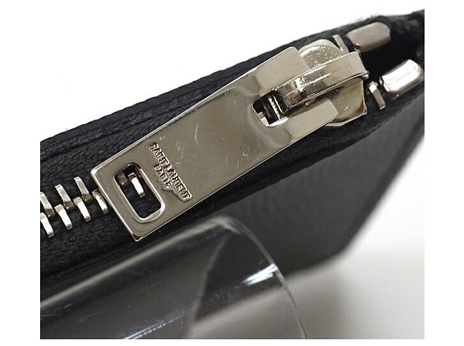 Saint Laurent Dark Gray Leather Zip Card Case Dark grey - view 5