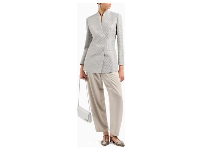 Giorgio Armani Jacquard-Jacke SS2025 Silber - Ansicht 2