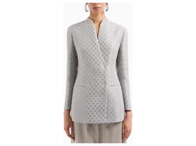 Giorgio Armani Jacquard-Jacke SS2025 Silber - Ansicht 4