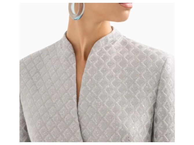 Giorgio Armani Jacquard-Jacke SS2025 Silber - Ansicht 5