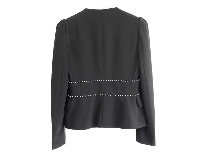 Blazer con ribete de perlas Alexander McQueen Otoño 2013 Negro - vista 3