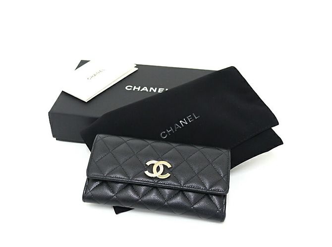 Cartera Medium Flap Chanel en piel de ternera granulada negra Negro - vista 6