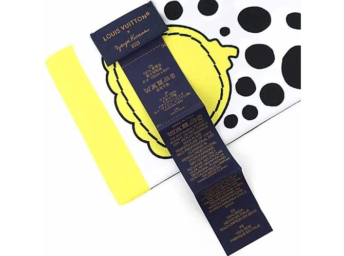 Foulard Bandeau Infinity Dot Yayoi Kusama di Louis Vuitton Nero Bianco Giallo - vista 5