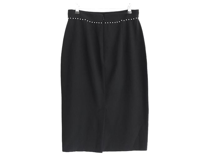 Falda con ribete de perlas Alexander McQueen Otoño 2013 Negro - vista 4