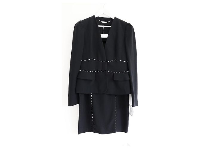 Falda con ribete de perlas Alexander McQueen Otoño 2013 Negro - vista 7