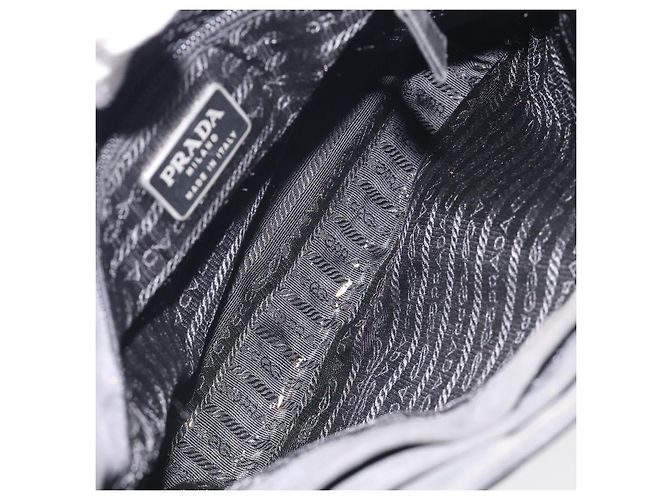 PRADA Borsa a Spalla in Nylon Nera e Argento Autentica 129067 Nero - vista 11