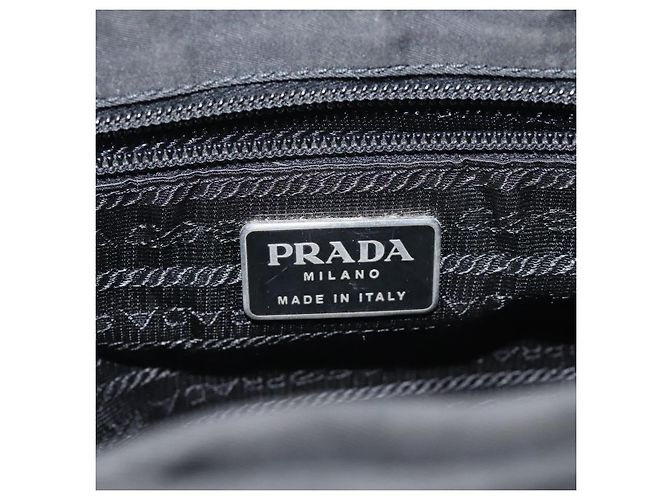 PRADA Borsa a Spalla in Nylon Nera e Argento Autentica 129067 Nero - vista 17