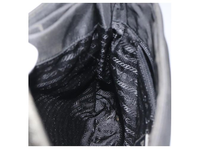 PRADA Borsa a Spalla in Nylon Nera e Argento Autentica 129067 Nero - vista 19