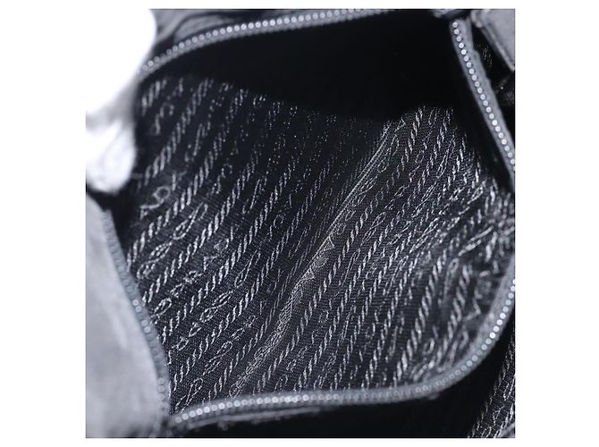 PRADA Borsa a Spalla in Nylon Nera e Argento Autentica 129067 Nero - vista 20