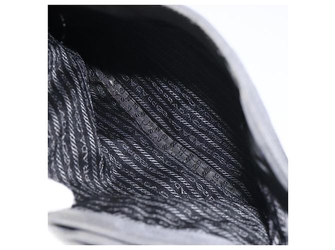 PRADA Borsa a Spalla in Nylon Nera e Argento Autentica 129067 Nero - vista 22