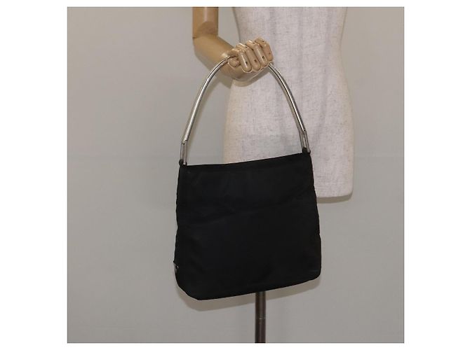 PRADA Borsa a Spalla in Nylon Nera e Argento Autentica 129067 Nero - vista 23